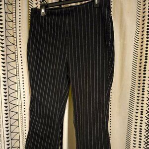 Lysse Baby Boot Ankle Jeans in Midtown Black Pinstripe XL/XXL